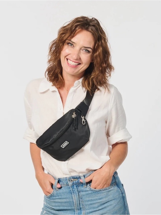 The Foldie Handbags - The Foldie Black Foldable Travel Hands Free Cut Resistant Crossbody